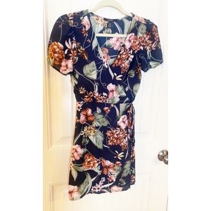 Forever 21 Floral Surplice Neckline Romper
